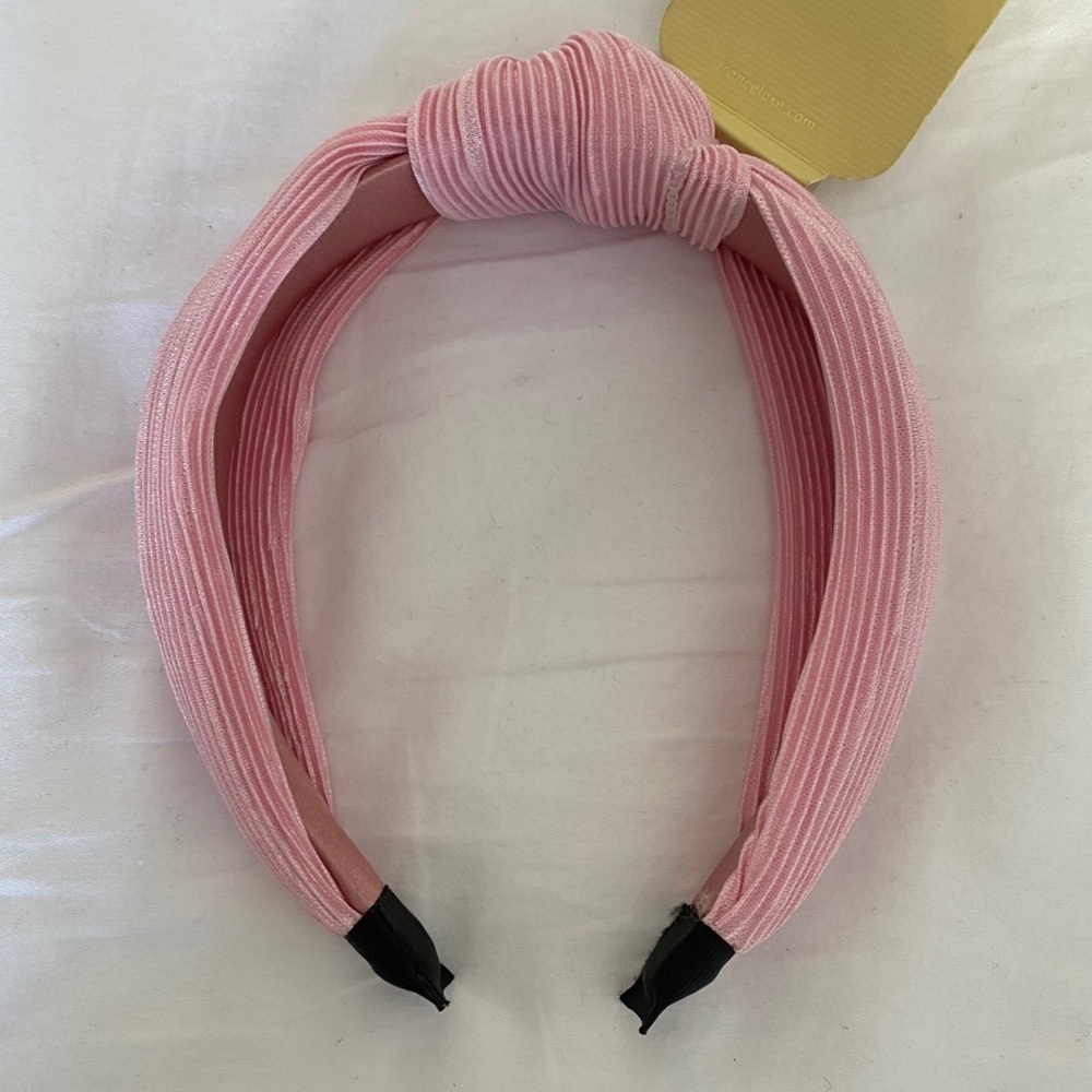 NWT Pleated Pink Top Knot Headband